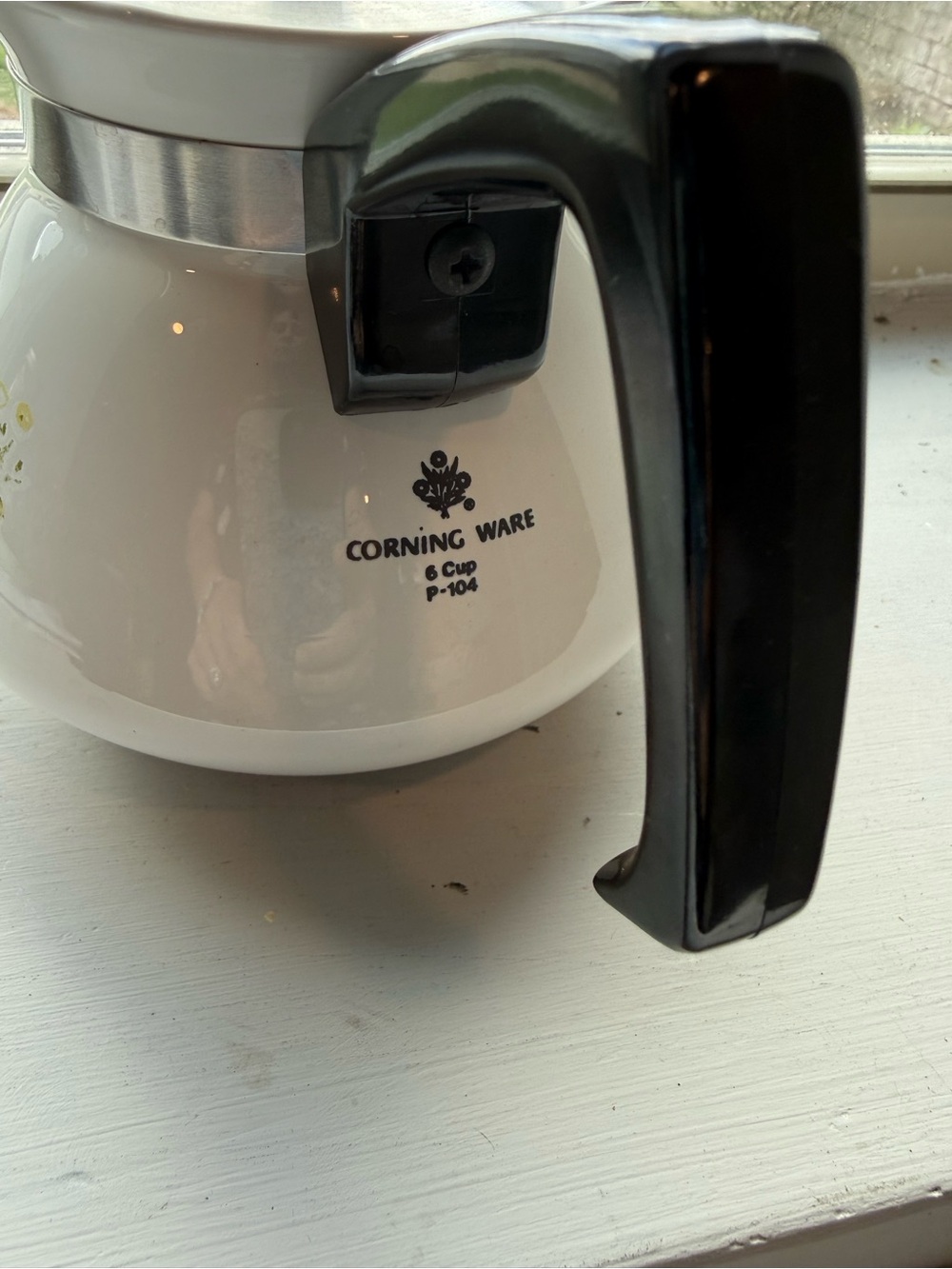 Corning Ware Stovetop Coffee Pot with Yellow Flower Accent - Picture 3 of 6